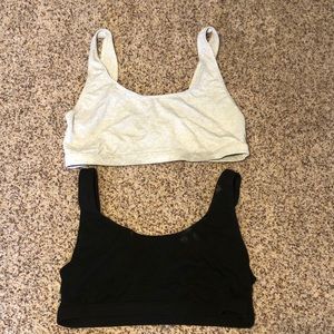 Used set of two Victoria’s Secret Pink bralette Sz XXL gray & Black